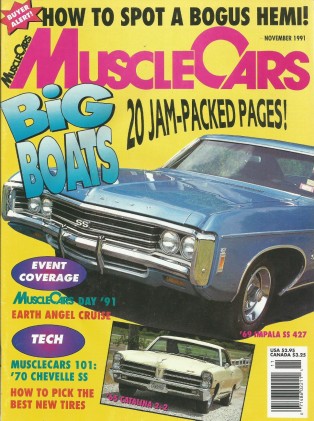 MUSCLE CARS 1991 NOV - 2+2, SS427, 406 3X2, S/23 FURY, BIG CAR MUSCLE